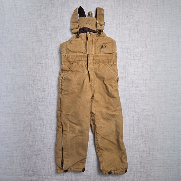 Berne Toddler Quilt Lined Insulated Duck Bib Overalls Brown Size 4T - Picture 4 of 9